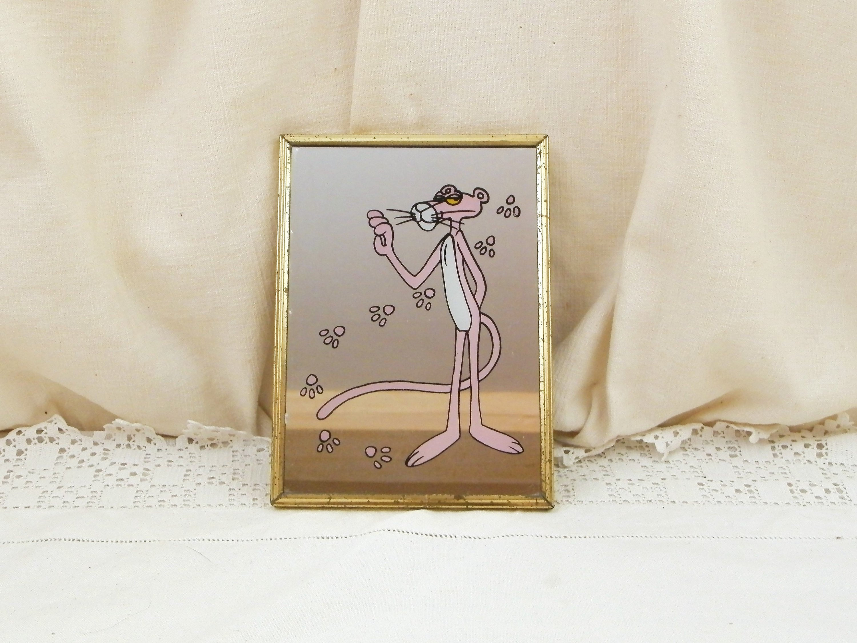 PINK PANTHER 壁掛け鏡パブミラー　ヴィンテージ品アンティーク ビンテージ アンティーク 1964年 ピンクパンサー パブミラー 鏡