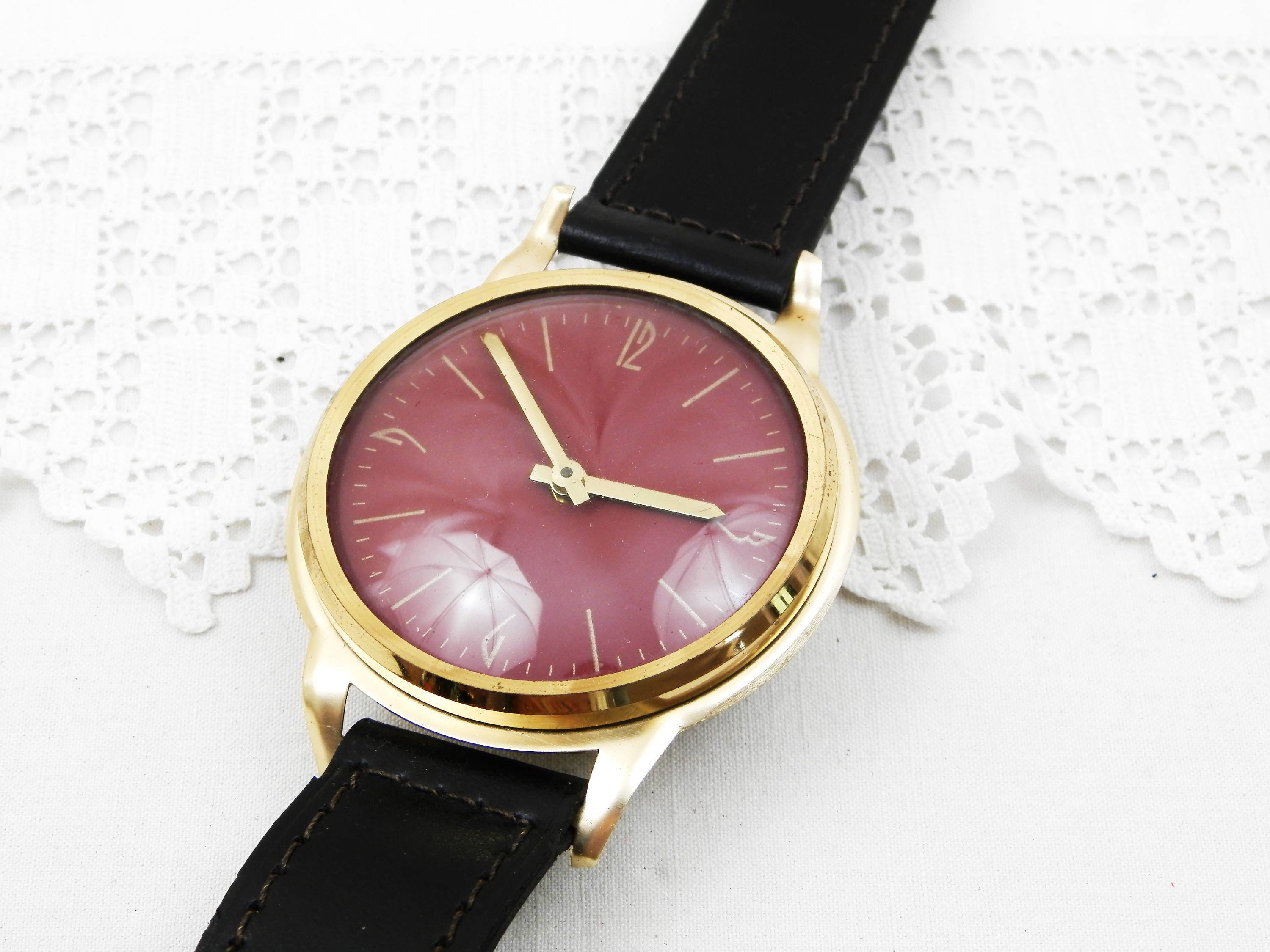 Unusual Working Vintage Mechanical Wind Up Wall Clock Shaped as an