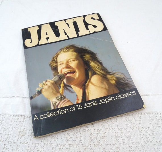 Vintage A Collection of 16 Janis Joplin Classics Music Book Printed in 1976 with 87 Pages 16 Songs, Retro Blue Hippy 1960s  Sheet Music USA