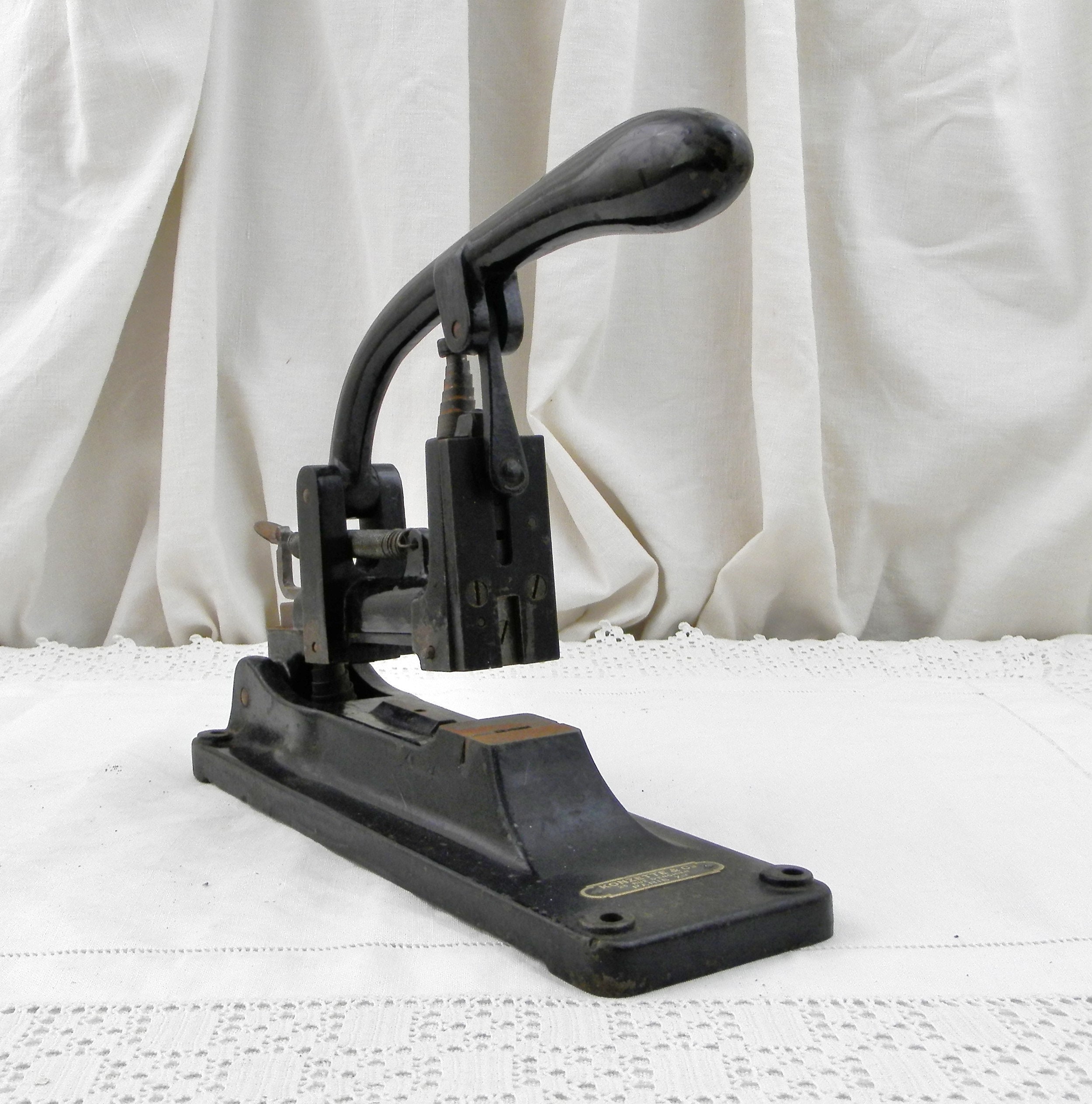 Large Working French Antique Industrial Black Stapler Made in Paris by