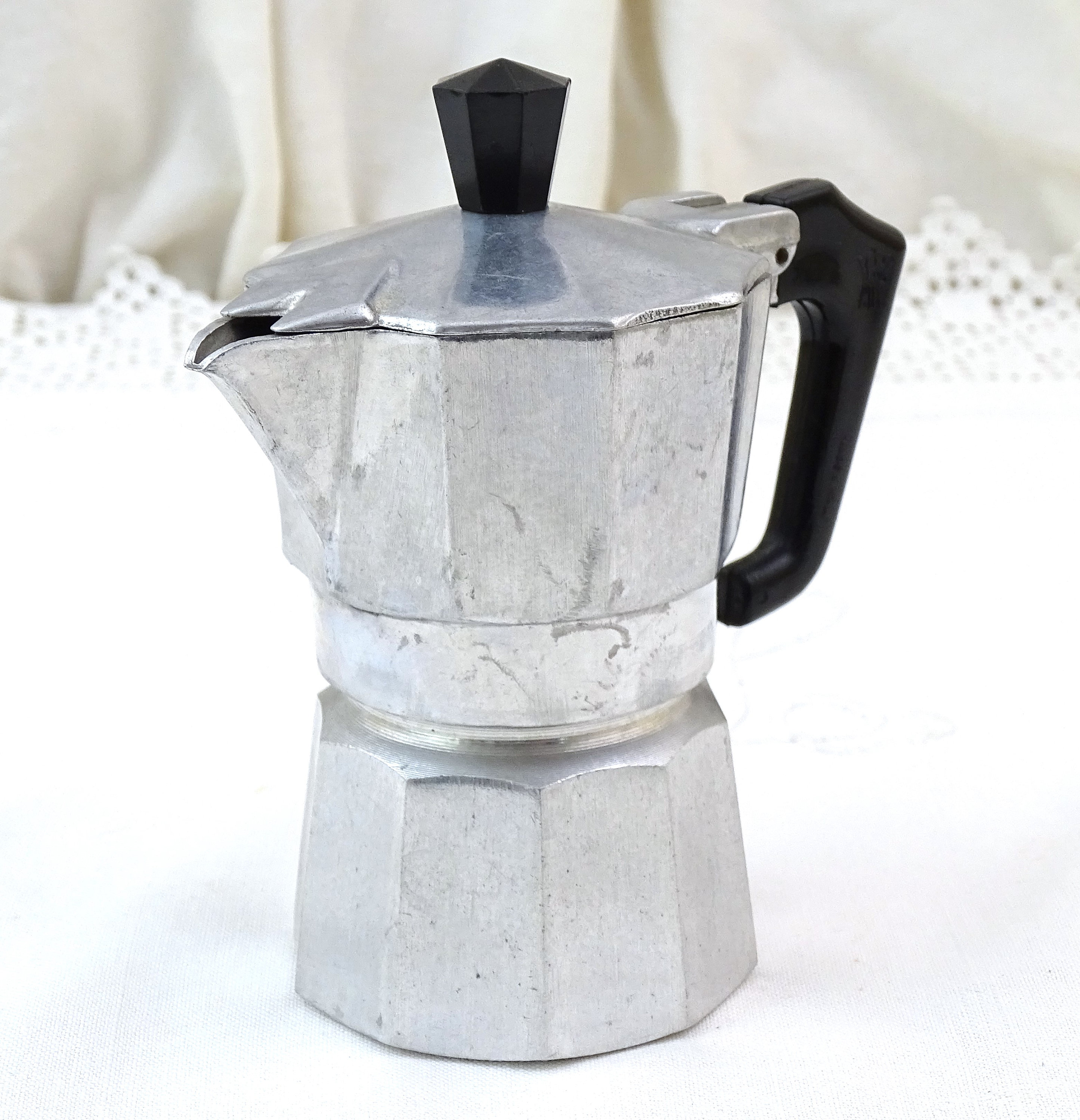 Small Vintage Italian Pezzetti Stovetop Espresso Coffee Maker made of