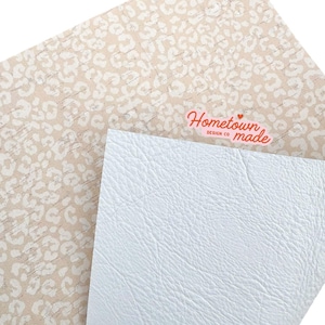 Spot on Leopard Genuine Leather Cork Sheet, 8x10, 4x6, DIY Leather Earring Supply, Neutral, Tan, Beige, Cream, White, Boho, Leopard, Fall