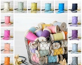 109 Yards Spool - Italian Cotton Ribbons - 100% Cotton Ribbons - 1/4" wide - Eco Friendly - Bulk Ribbon - Colorful Ribbons - FINAL SALE -