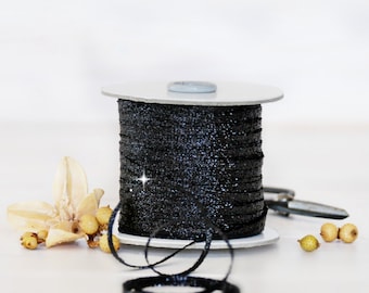 Braided Ribbon 1/8 Inch 109 Yards Spool wedding Ribbon Black