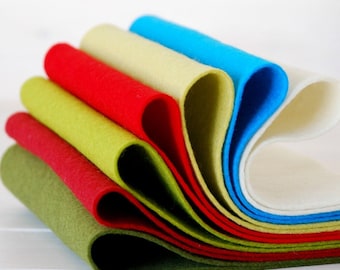 Christmas Wool Felt Sheets: Soft European Felt, 8"x12" Craft Fabric