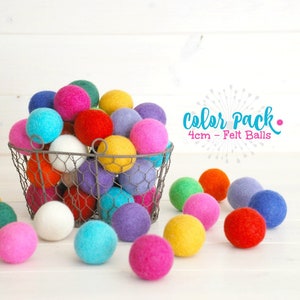 Jumbo Wool Felt Balls (4cm/40mm): Handmade in Nepal, Craft Supply - 10 pc
