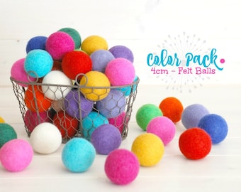 10 Jumbo Felt Balls - 4CM Wool Felt Balls - 100% Wool Felt Balls - (4cm/40mm) - Big Wool Felt Balls - Big Felted Balls - Wool Felt Pom Poms