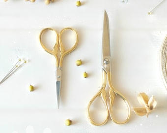 Lion Tail Embroidery Scissors - Small Gold Scissors- Medium Gold Shears - Cute Gold Scissor - Embroidery Scissors - Lion Tail Gold Scissors