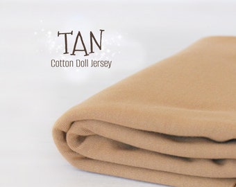 Tan Doll Skin - 100% Cotton Round-knitted Jersey - 1/2 Meter Doll Jersey - Waldorf Doll Fabric - Tan Doll Skin - DS105 - De Witte Engel