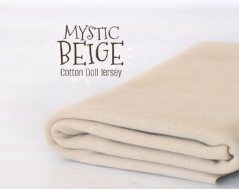 Beige Doll Skin - 100% Cotton Round-knitted Jersey - 1/2 Meter Doll Jersey - Waldorf Doll Fabric - Mystic Beige - DS116 - De witte Engel
