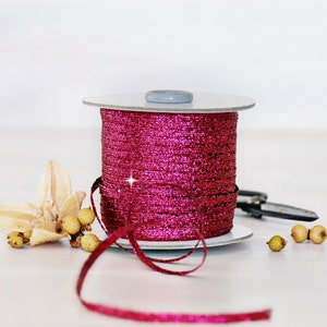 Braided Ribbon 1/8 Inch - 109 Yards Spools - Wedding Ribbon - Berry Metallic Ribbon - DIY Etsy Weddings - Ribbons - Metallic Braided Ribbon