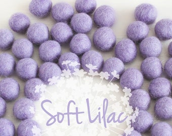 Wool Felt Balls - Size, Approx. 2CM - (18 - 20mm) - 25 Felt Balls Pack - Color Soft Lilac-3047 - Soft Lilac Pom Poms- Light Lilac Felt Balls