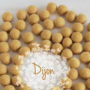 Dijon Wool Felt Balls: Handmade Nepal, 2cm, 25 Pack