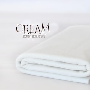 Cream Doll Skin - 100% Cotton Round-knitted Jersey - 1/2 Meter Doll Jersey - Waldorf Doll Fabric - Cream-DS100 - De Witte Engel - Fabric