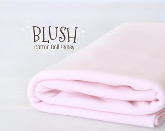 Soft Pink Doll Skin - 100% Cotton Round-knitted Jersey - 1/2 Meter Doll Jersey - Waldorf Doll Fabric - Skin - Blush-DS101 - De Witte Engel