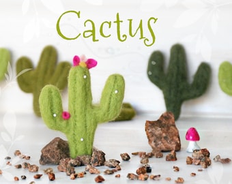 Little Felt Cactus - Approx. 3" x 2"- Small Pea Green Cactus - Green Little Cactus - Cute Wool Felted Cactus - Olive Cactus - Felted Cactus