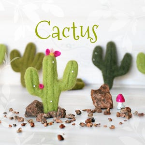 Petit cactus en feutre - env. 3 x 2 po. - Cactus vert petit pois - Cactus vert - Cactus en feutre de laine - Cactus olive - Cactus en feutre