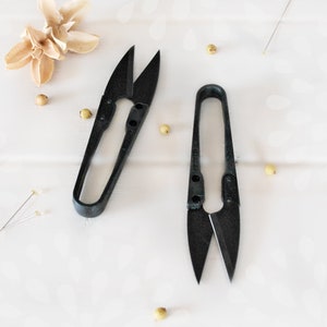 Black Embroidery Snips - Thread Snips - Approx. 4&quot; x 3/4&quot; - Small Black Snips - Black Snips - U Shape Sharp Snips - Black Thread Snips