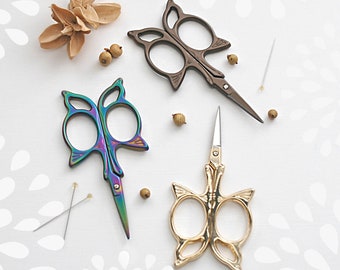 Butterfly Embroidery Scissors - Small Scissors- Gold Butterfly Shears - Bronze Butterfly Scissors - Gold Scissors - Butterfly Small Snips