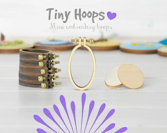 DIY Tiny Embroidery Hoop Frame Kit - 27mm x 45mm - Embroidery Hoop Frame - Oval Miniature Embroidery Hoop - Necklace Mini Oval Hoop - Brooch