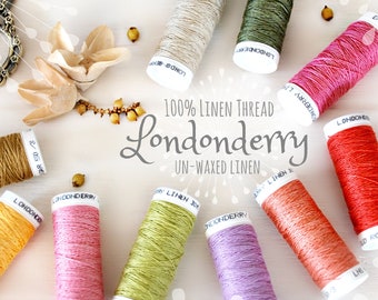 Linen Embroidery Thread - Non waxed Linen Thread - 100% Linen 50/3 - Londonderry Thread - Smooth Linen Thread - Londonderry Linen Thread