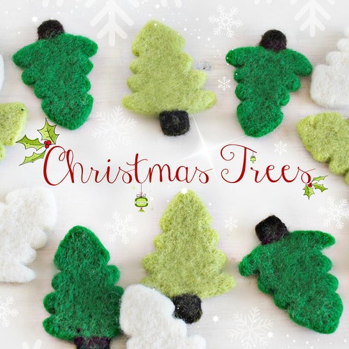 Wool Felt Christmas Trees Cute Wet Felted Christmas Trees Etsy