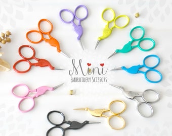 Embroidery Scissors - Colorful Mini Scissors - Shears - Mini Ribbon Scissors - Cute Scissor - Mini Crane Scissors - Final Sale