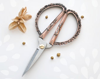 Embroidery Scissors - Rose Gold Scissors - Large Lace Flower Shears - Vintage Scissor - Large Embroidery Scissors - Lace Flower Scissors