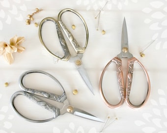 Crane Embroidery Scissors - Rose Gold Stork Scissors- Rose Gold Shears - Rose Gold Scissors - Gold Vintage Scissors - Medium Crane Snips