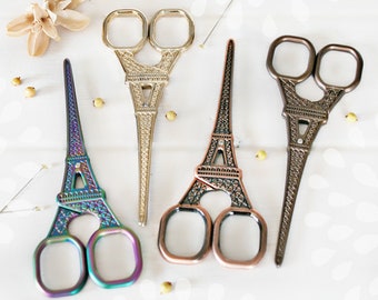 Eiffel Tower Embroidery Scissors - Eiffel Scissors- Rose Gold Shears - Rose Gold Eiffel Scissors - Rainbow Scissors - Eiffel Bronze Scissors