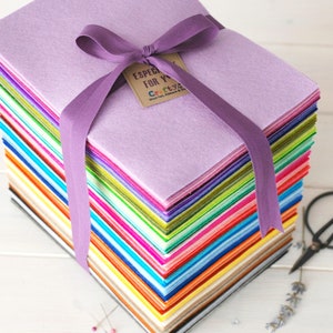 Wool Felt Gift Pack - 100% Wool Felt Bundle - 130 Colors of 5&quot; x 5&quot; wool felt pieces - Merino Wool Felt - Small Sheets Wool Felt- Final Sale