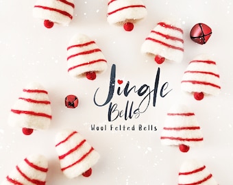 Wool Felt Jingle Bells - Jingle Bells - Jingle Bells for Garland - Jingle Bells Christmas Decor - Wet Felted Jingle Bells - Felt Bells Bells