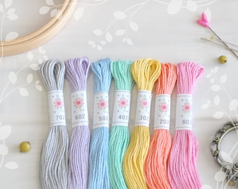 Embroidery Floss "Frosting Pallete" - 7 Skeins Pack - Embroidery Thread by Sublime Floss - Sublime Stitching - Cotton Floss - Embroidery