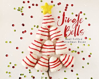Wool Felt Jingle Bells - Jingle Bells - Jingle Bells for Garland - Jingle Bells Christmas Decor - Wet Felted Jingle Bells - Felt Bells Bells