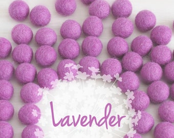 Wool Felt Balls - Size, Approx. 2CM - (18 - 20mm) - 25 Felt Balls Pack - Color Lavender-3020 - Felt Balls - Pom Poms - Lavender Felt Balls