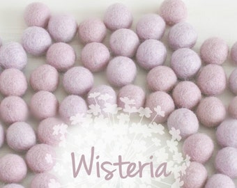 Wool Felt Balls - Size, Approx. 2CM - (18 - 20mm) - 25 Felt Balls Pack - Color Wisteria-3010 - Felt Pom Poms - Light Lavender Felt Balls