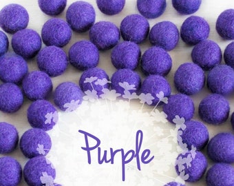 Wool Felt Balls - Size, Approx. 2CM - (18 - 20mm) - 25 Felt Balls Pack - Color Purple-3070 - Felt Balls - Felt Pom Poms - Purple Felt Ball