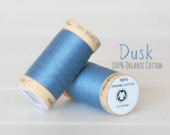 Organic Cotton Thread GOTS - 300 Yards Wooden Spool  - Thread Color Dusk - No. 4816 - Eco Friendly Thread - 100% Organic Cotton Thread