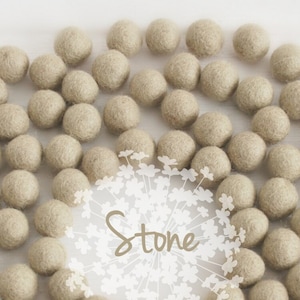 Stone Wool Felt Balls: 25 Handmade Craft Pom Poms (2CM)