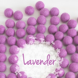 Wool Felt Balls - Size, Approx. 2CM - (18 - 20mm) - 25 Felt Balls Pack - Color Lavender-3020 - Felt Balls - Pom Poms - Lavender Felt Balls