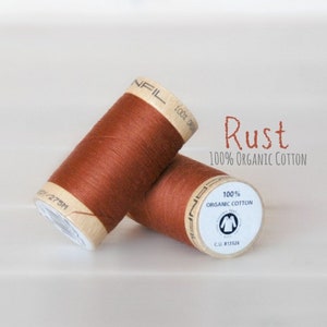 Rust Organic Cotton Thread: 300 Yards GOTS Certified