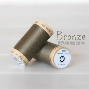 Bronze Organic Cotton Thread: 300 Yards GOTS Certified