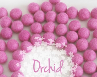 Wool Felt Balls - Size, Approx. 2CM - (18 - 20mm) - 25 Felt Balls Pack - Color Orchid-4050 - Felt Balls - Felt Pom Poms - Orchid Felt Balls