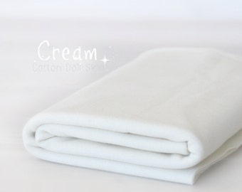 Cream Doll Skin - 100% Cotton Round-knitted Jersey - 1/2 Meter Doll Jersey - Waldorf Doll Fabric - Cream-DS100 - De Witte Engel - Fabric