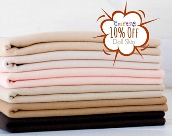 On Sale - Discounted Waldorf Doll Skin - 100% Cotton Round-knitted Jersey - Doll Jersey - Waldorf Doll Fabric - Doll Skin - Final Sale