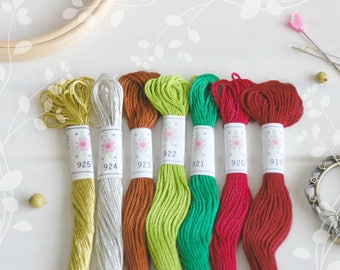 Embroidery Floss "Christmas Tree" - 7 Skeins Pack - Embroidery Thread by Sublime - Christmas Pallete - Sublime Stitching - Cotton Floss