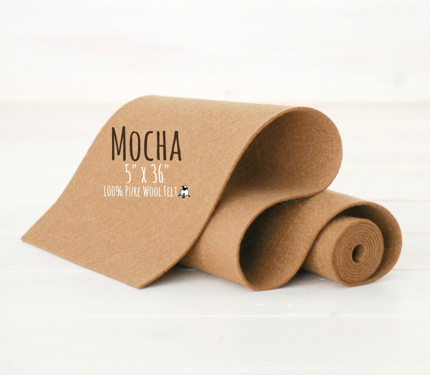 100% Merino Wool Felt Roll - 5 x 36 Wool Felt - Color Mocha-7050 - Pure  Wool Felt - Brown Wool Felt - Mocha Color Wool Felt - Brown Felt