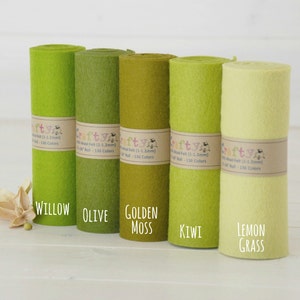 100% Wool Felt Roll 5 x 36 Wool Felt Roll Wool Felt Color Kiwi-1030 Green Wool Felt Kiwi Color Felt Wool Felt Rolls image 2