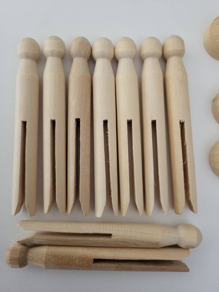 Natural Wood Mini Clothespins - 12 Piece