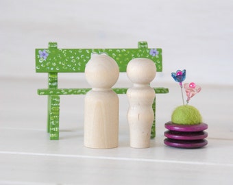 Wooden Peg Dolls - Unfinished Wooden People - Husband & Wife wooden dolls - Set of 10 or 20 wooden people - DIY Crafts